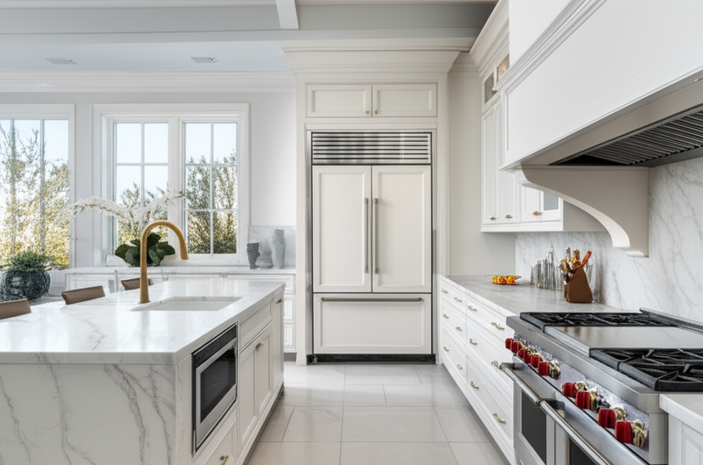 Professional luxury kitchen with premium appliances