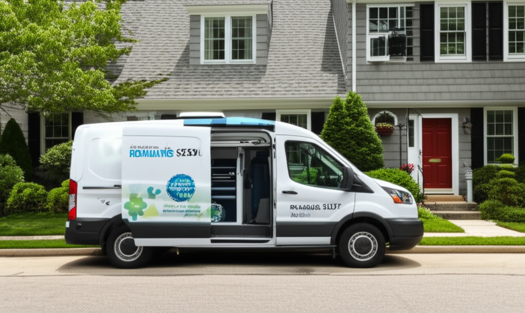 Professional service van equipped for luxury appliance repair